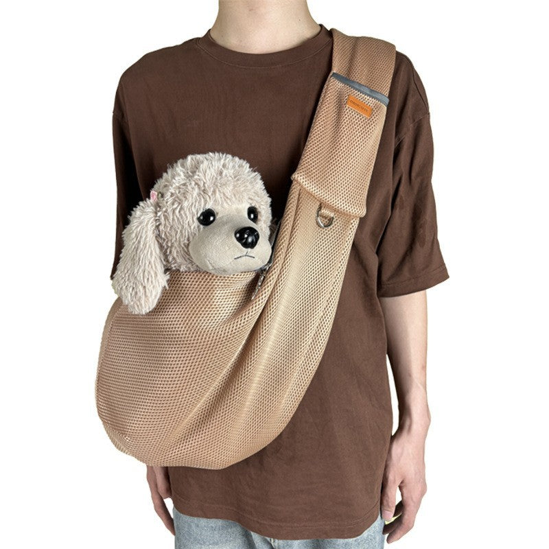 Foldable Pet Crossbody Bag with Breathable Mesh