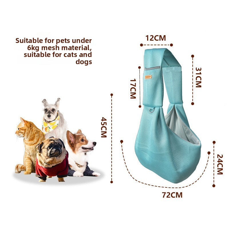 Foldable Pet Crossbody Bag with Breathable Mesh