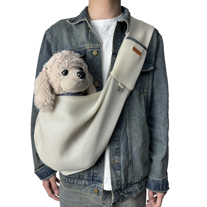 Foldable Pet Crossbody Bag with Breathable Mesh