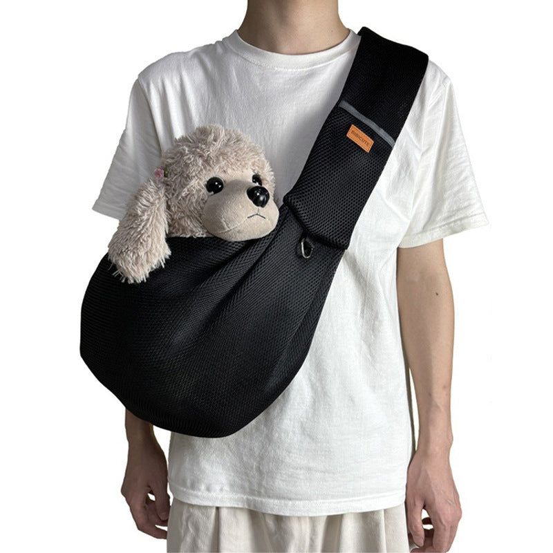 Foldable Pet Crossbody Bag with Breathable Mesh