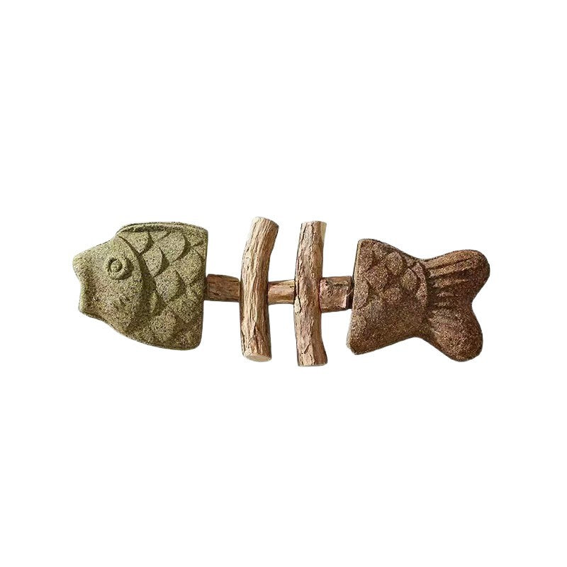 Catnip Fish Bone Chew Toy for Dental Play