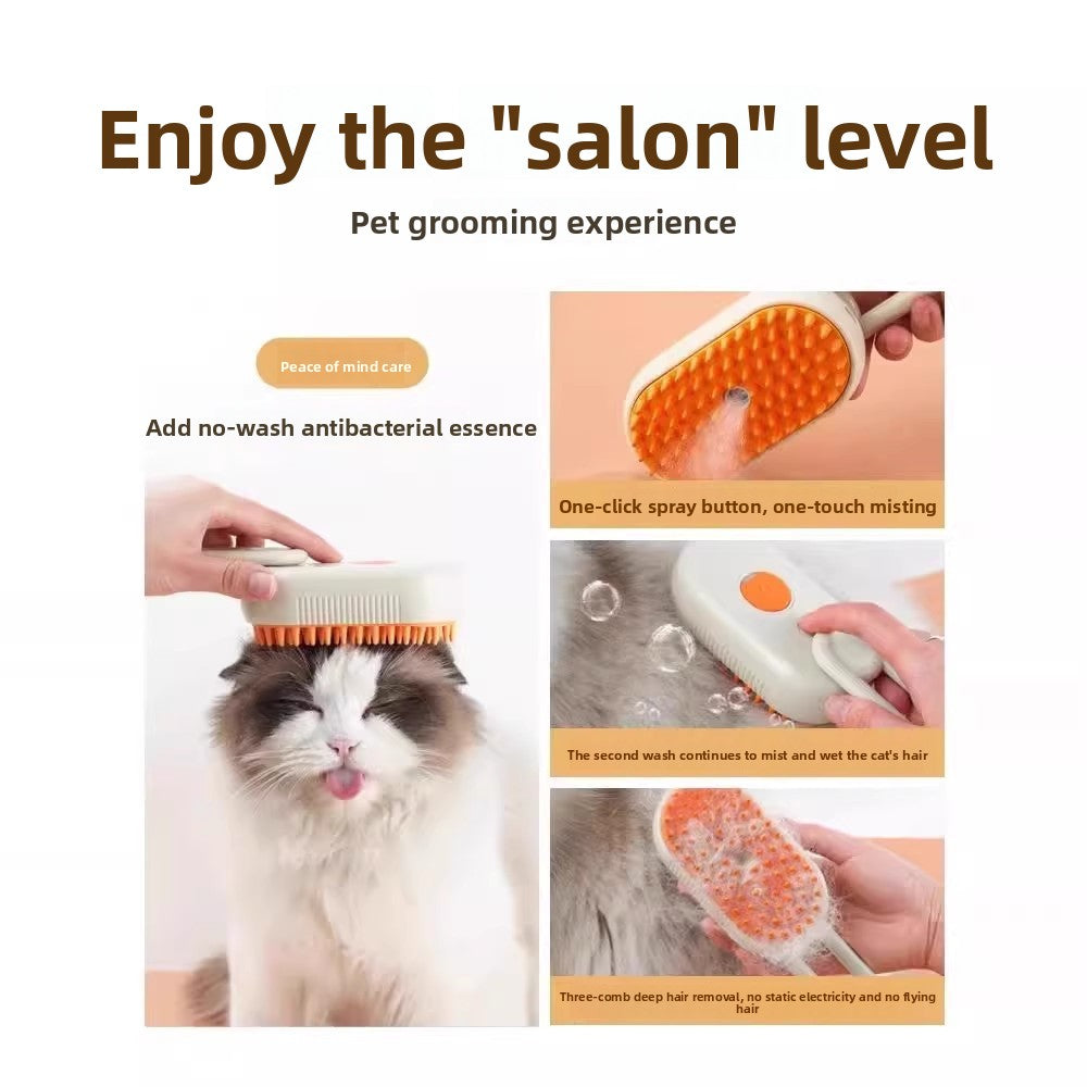Electric Spray Pet Grooming Brush with Massage Function