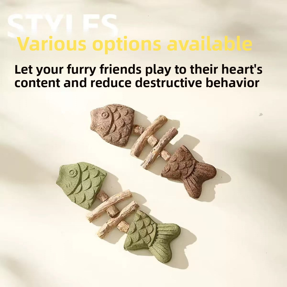 Catnip Fish Bone Chew Toy for Dental Play