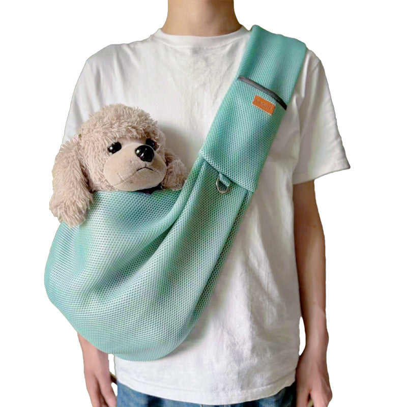 Foldable Pet Crossbody Bag with Breathable Mesh