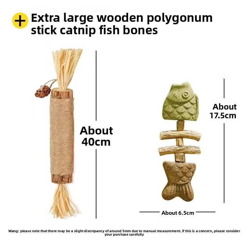 Catnip Fish Bone Chew Toy for Dental Play