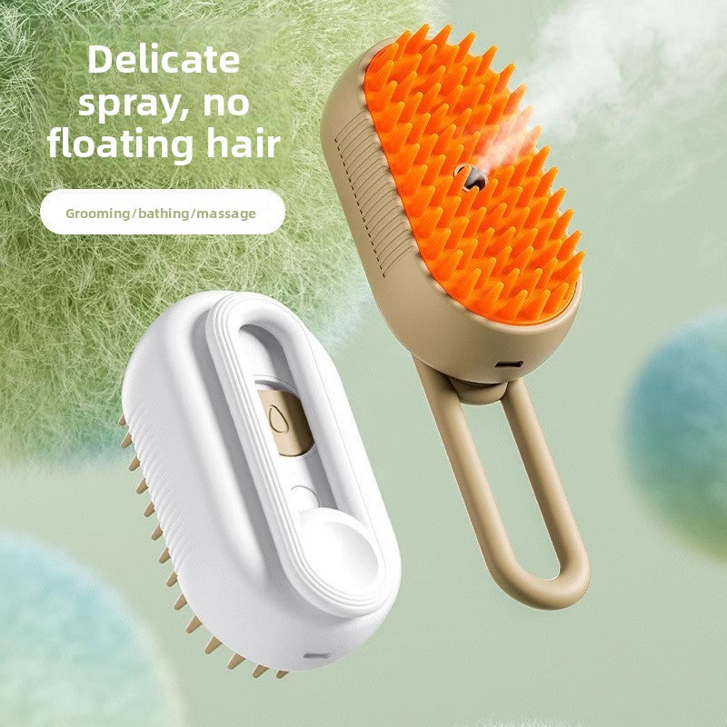 Electric Spray Pet Grooming Brush with Massage Function
